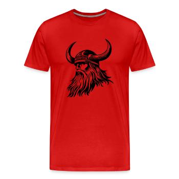 Wikinger Helm - Männer Premium Bio T-Shirt - Rot - Vorne - Damien (186cm)