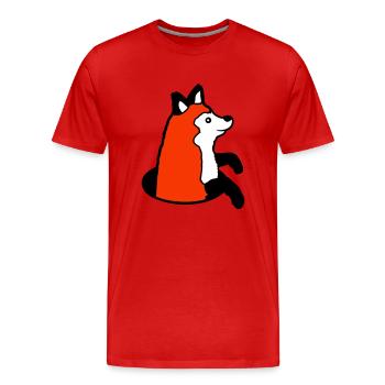 Renard Peeps Drôle Hors Du Trou De Sol Heureux Cool - T-shirt bio Premium Homme - rouge - Devant - Damien (186cm)