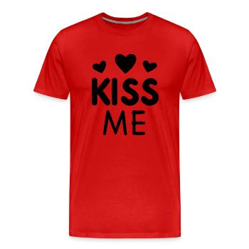Embrasse-moi - T-shirt bio Premium Homme - rouge - Devant - Damien (186cm)