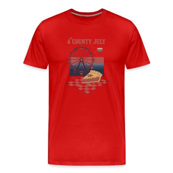 Foire départementale rétro du 4 juillet - T-shirt bio Premium Homme - rouge - Devant - Damien (186cm)