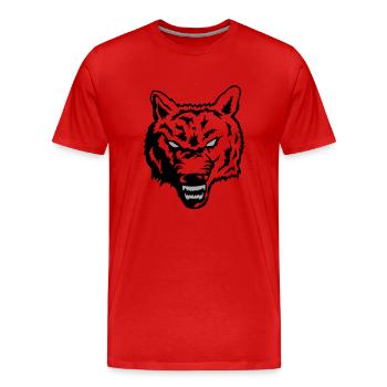 wolf - Männer Premium Bio T-Shirt - Rot - Vorne - Damien (186cm)