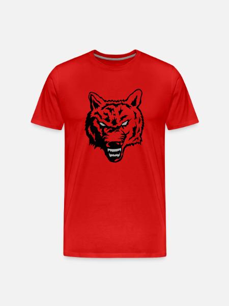 wolf - Männer Premium Bio T-Shirt - Rot