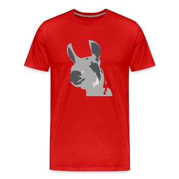 lama - Männer Premium Bio T-Shirt - Rot - Vorne - Damien (186cm)