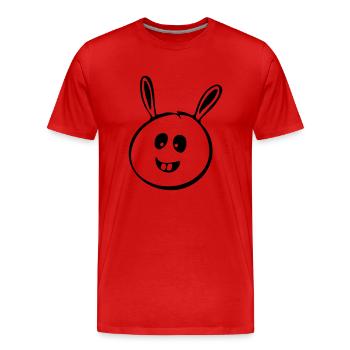 Rabbit - Men's Premium Organic T-Shirt - red - Front - Damien (186cm)