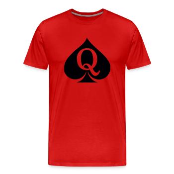 Queen of Spades - Men's Premium Organic T-Shirt - red - Front - Damien (186cm)