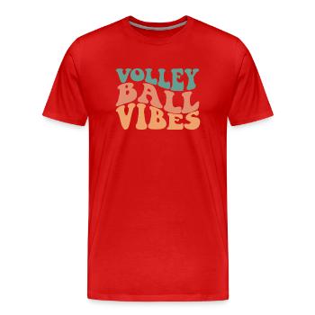 Ambiance de volleyball - T-shirt bio Premium Homme - rouge - Devant - Damien (186cm)