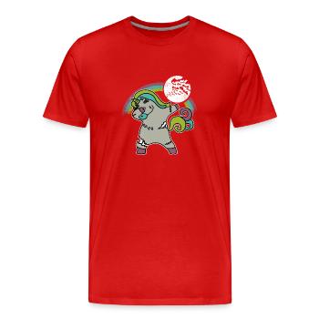 Dabbing Unicorn / Halloween Edition - Men's Premium Organic T-Shirt - red - Front - Damien (186cm)