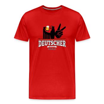 Aus Halle Deutschland - Männer Premium Bio T-Shirt - Rot - Vorne - Damien (186cm)