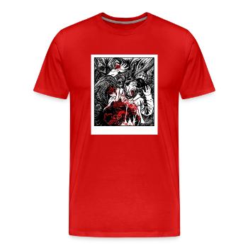 horreur 1 - T-shirt bio Premium Homme - rouge - Devant - Damien (186cm)