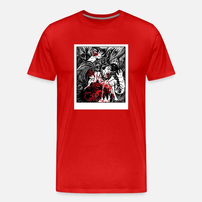 horror 1 - Männer Premium Bio T-Shirt - Rot