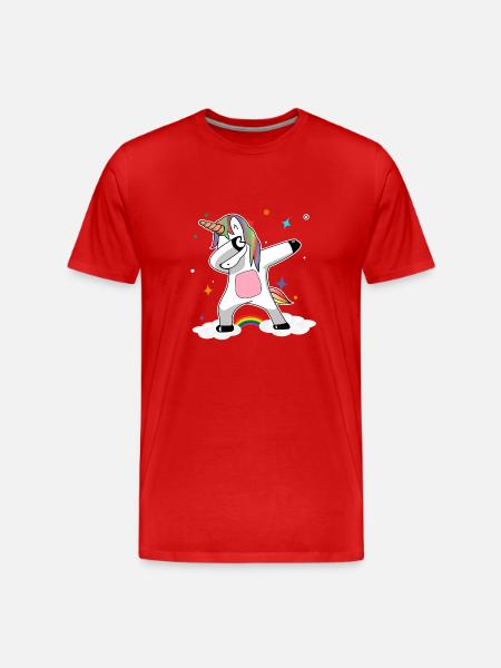 Arc-en-Unicorn tamponnant - T-shirt bio Premium Homme - rouge