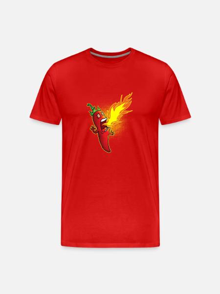 Chili spits fire - Men's Premium Organic T-Shirt - red
