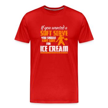 Volleyball players serve hard - Men's Premium Organic T-Shirt - red - Front - Damien (186cm)