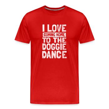 J'adore la danse de mon chien - T-shirt bio Premium Homme - rouge - Devant - Damien (186cm)