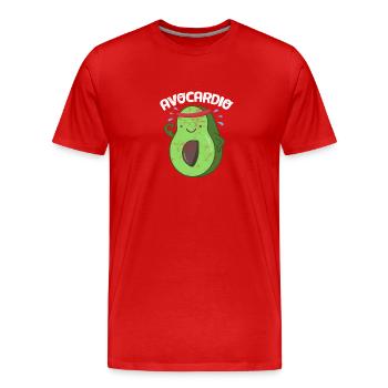 Avocado Vegetarian Humor Cardio Sport Fitness Fun - Men's Premium Organic T-Shirt - red - Front - Damien (186cm)