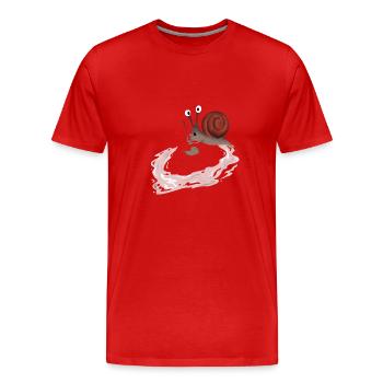 Idiot Snail cadeau - T-shirt bio Premium Homme - rouge - Devant - Damien (186cm)