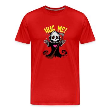Grim Reaper avec coeur gothique Mort lourd rose Métal - T-shirt bio Premium Homme - rouge - Devant - Damien (186cm)