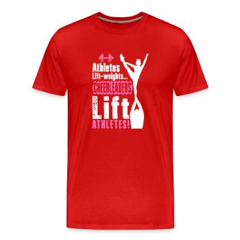 Cheerleader Cheerleading Athlet Cheer Geschenk - Männer Premium Bio T-Shirt - Rot - Vorne - Damien (186cm)