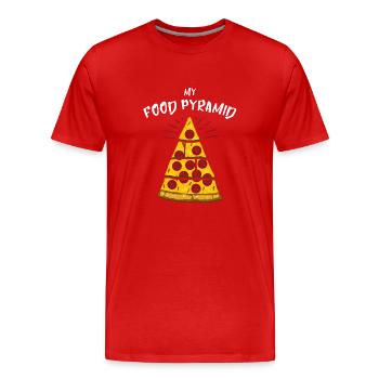 Pyramide alimentaire Pizza cadeau - T-shirt bio Premium Homme - rouge - Devant - Damien (186cm)