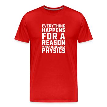 Physics - Men's Premium Organic T-Shirt - red - Front - Damien (186cm)