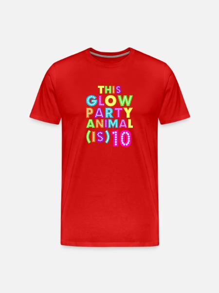 Glow Party Animal10 - Men's Premium Organic T-Shirt - red