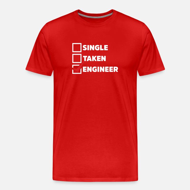Single Taken Engineer - Männer Premium Bio T-Shirt - Rot