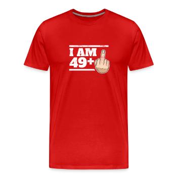 Milestone 50th Birthday Funny Bday Gift Idea 49 + 1 - Men's Premium Organic T-Shirt - red - Front - Damien (186cm)