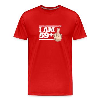 Milestone 60th Birthday Funny Bday Gift Idea 59 + 1 - Men's Premium Organic T-Shirt - red - Front - Damien (186cm)