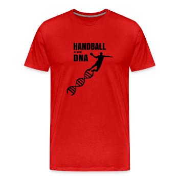 Handball ist meine DNA - Männer Premium Bio T-Shirt - Rot - Vorne - Damien (186cm)