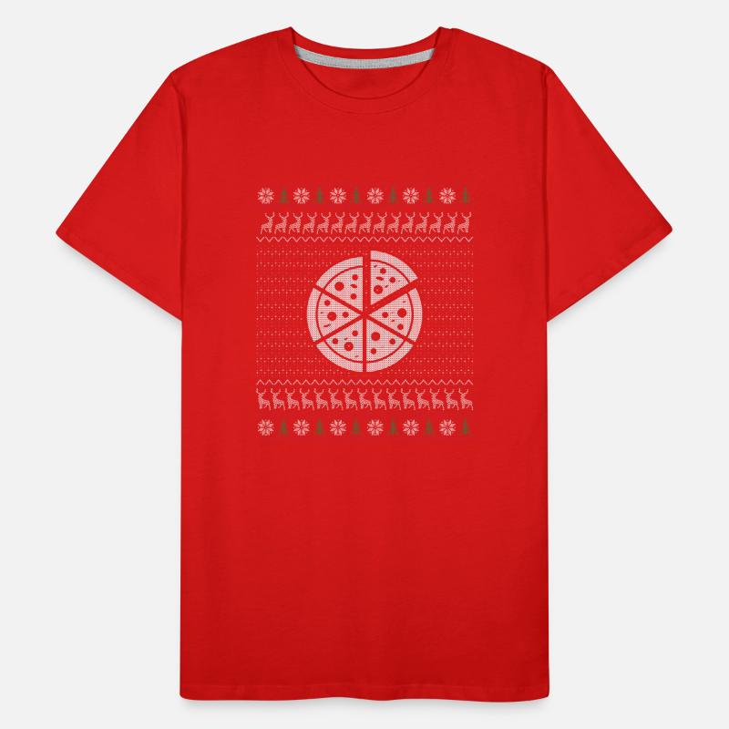 Pizza laid cadeau de Noël Pull T-shirt bio Premium Homme
