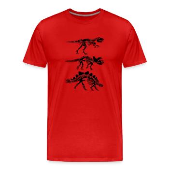 anatomie du squelette de dinosaure - T-shirt bio Premium Homme - rouge - Devant - Damien (186cm)