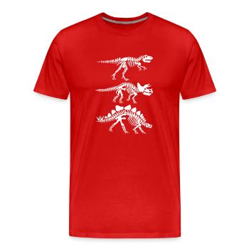 anatomie du squelette de dinosaure - T-shirt bio Premium Homme - rouge - Devant - Damien (186cm)