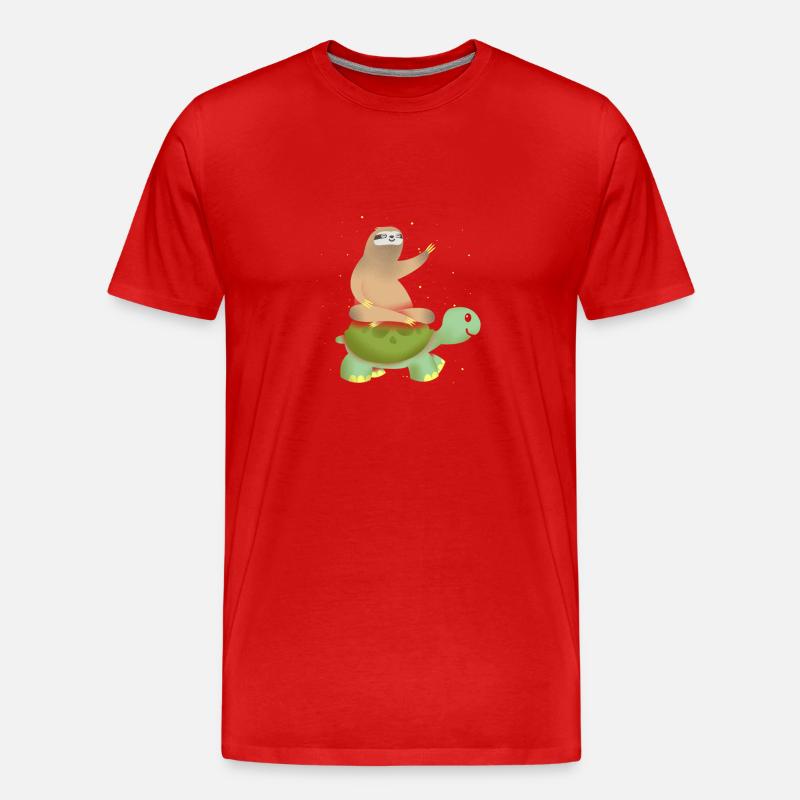 Sloth turtle gift - Men's Premium Organic T-Shirt - red