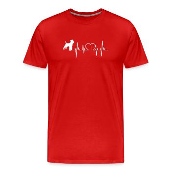 shirt cadeau Welsh Terrier - T-shirt bio Premium Homme - rouge - Devant - Damien (186cm)