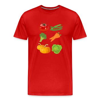 tomate tomates tomate légume vegetables7 - T-shirt bio Premium Homme - rouge - Devant - Damien (186cm)