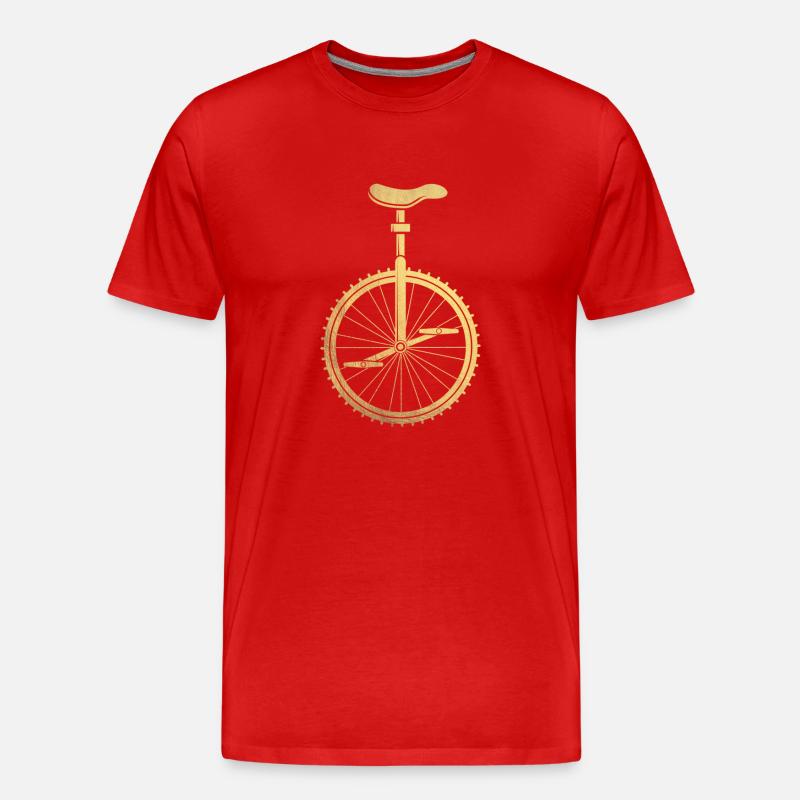Gold Einrad - Männer Premium Bio T-Shirt - Rot