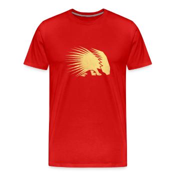 or porcupine - T-shirt bio Premium Homme - rouge - Devant - Damien (186cm)