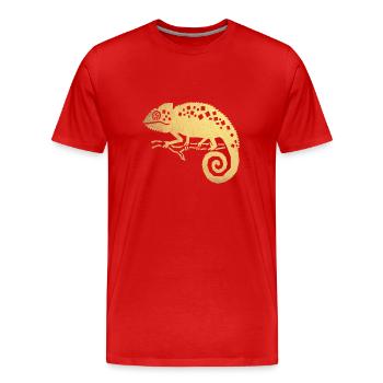 Caméléon d'or - T-shirt bio Premium Homme - rouge - Devant - Damien (186cm)