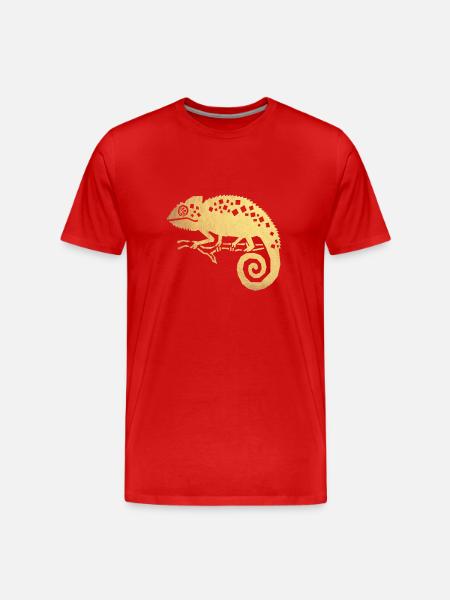 gold chameleon - Men's Premium Organic T-Shirt - red