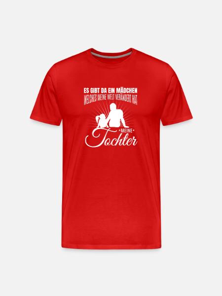 Vater und Tocher - Männer Premium Bio T-Shirt - Rot
