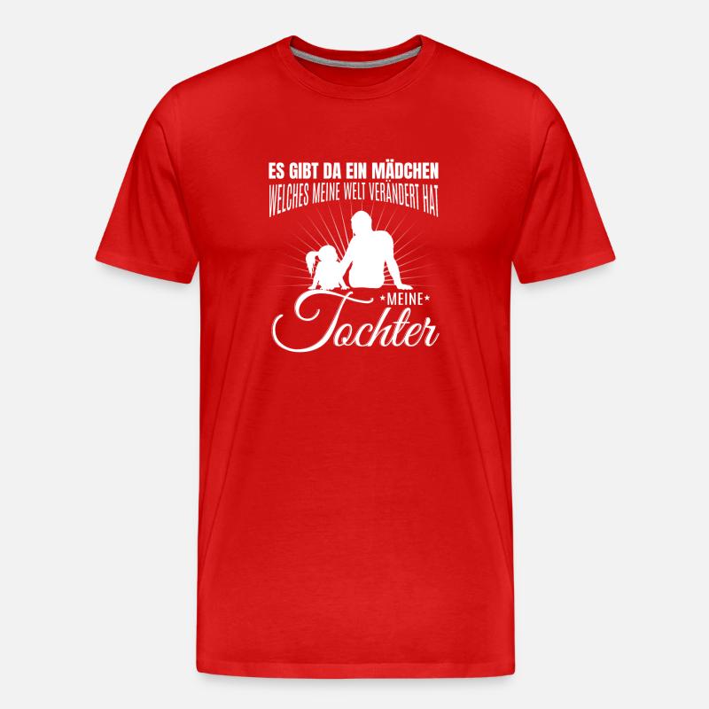 Vater und Tocher - Männer Premium Bio T-Shirt - Rot