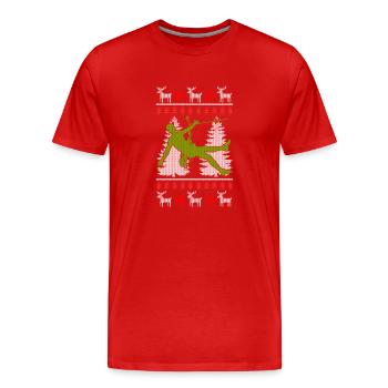 Klettern Bouldern Ugly Christmas Geschenk - Männer Premium Bio T-Shirt - Rot - Vorne - Damien (186cm)