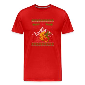 Triathlon Ugly Christmas Jumper - Männer Premium Bio T-Shirt - Rot - Vorne - Damien (186cm)