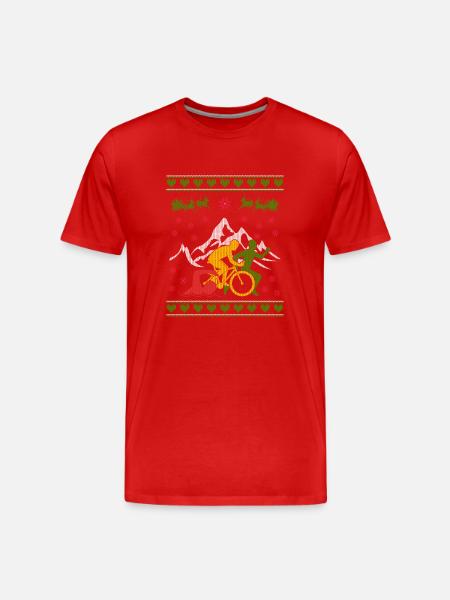 Triathlon Ugly Christmas Jumper - Men's Premium Organic T-Shirt - red