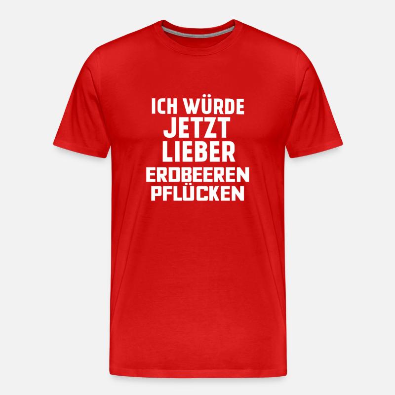 ERDBEEREN PFLÜCKEN - Männer Premium Bio T-Shirt - Rot