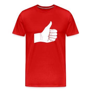 daumen hoch - Männer Premium Bio T-Shirt - Rot - Vorne - Damien (186cm)