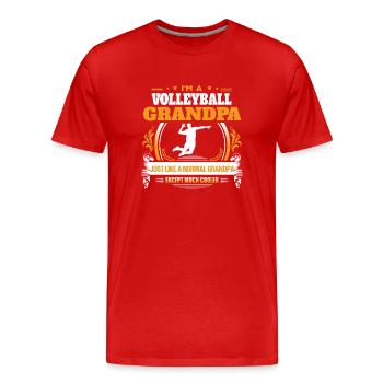 Volleyball-Großvater-Hemd-Geschenk-Idee - Männer Premium Bio T-Shirt - Rot - Vorne - Damien (186cm)