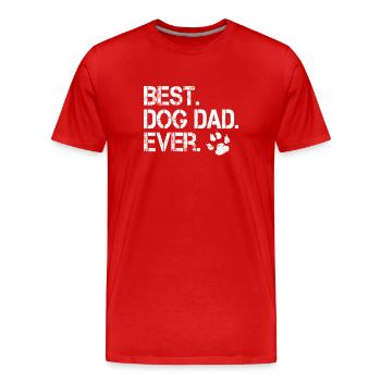 Le meilleur papa de chien! Chien cadeau propriétaire - T-shirt bio Premium Homme - rouge - Devant - Damien (186cm)