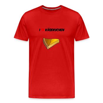 I Liebe Käsekuchen Gebäck Süßigkeiten Plunder - Männer Premium Bio T-Shirt - Rot - Vorne - Damien (186cm)