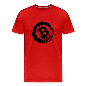 Bitcoin Design Logo - Men's Premium Organic T-Shirt - red - Front - Damien (186cm)